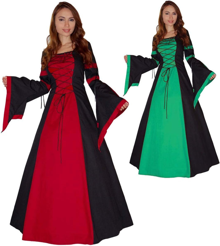 MAYLYNN Mittelalter Kleid Gewand Keyla grün- LARP, Grösse:L L Grün, L Grün