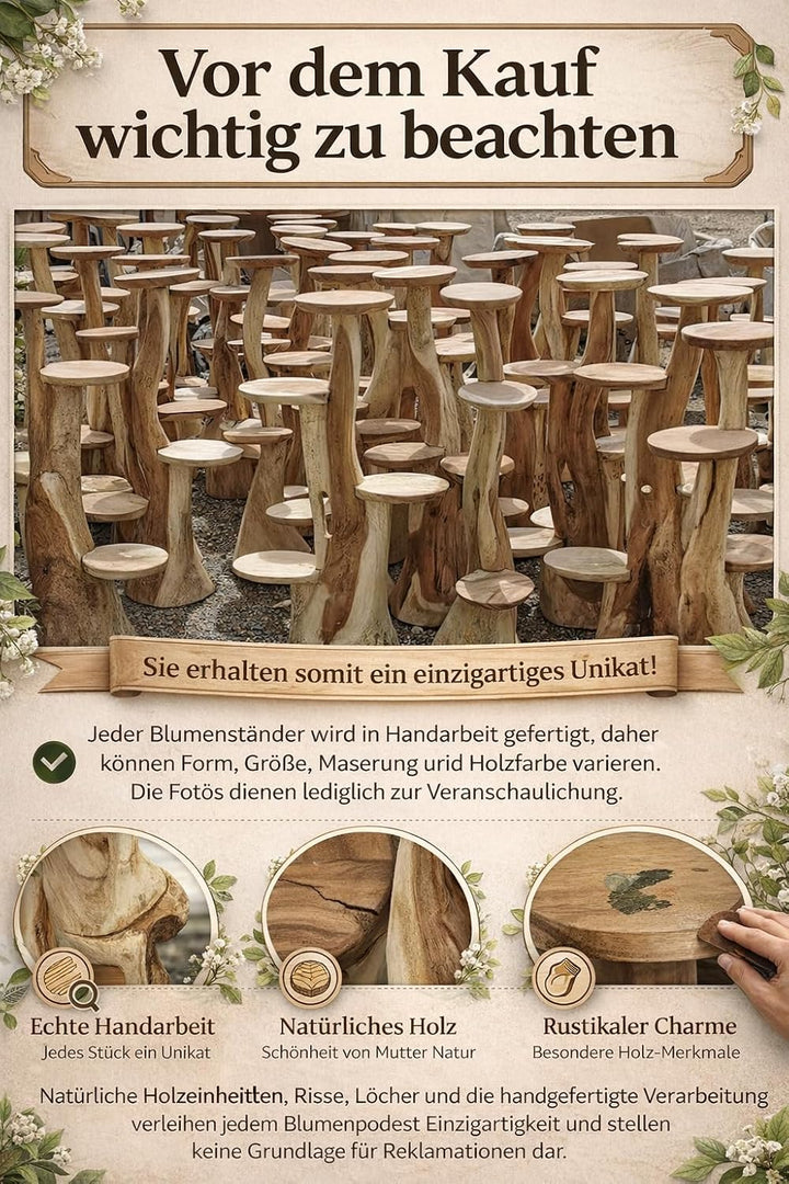 My-goodbuy24 Blumenständer Blumentreppe Blumenpodest Blumenhocker Pflanzen Blumen Deko Treppe Holz M
