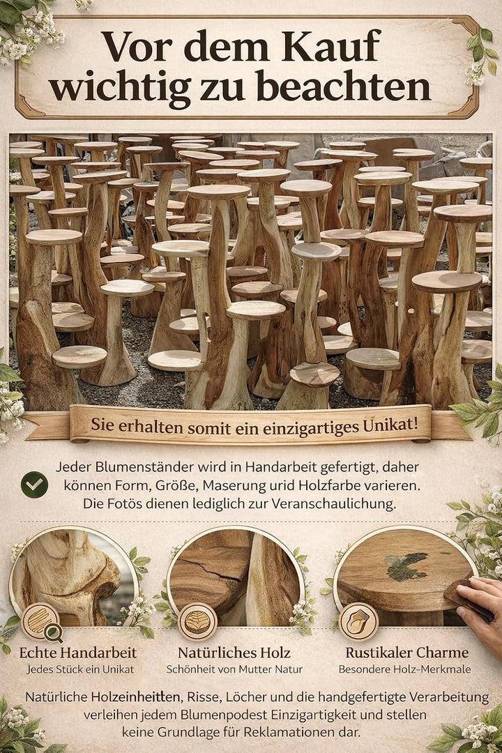 My-goodbuy24 Blumenständer Blumentreppe Blumenpodest Blumenhocker Pflanzen Blumen Treppe Holz Massiv