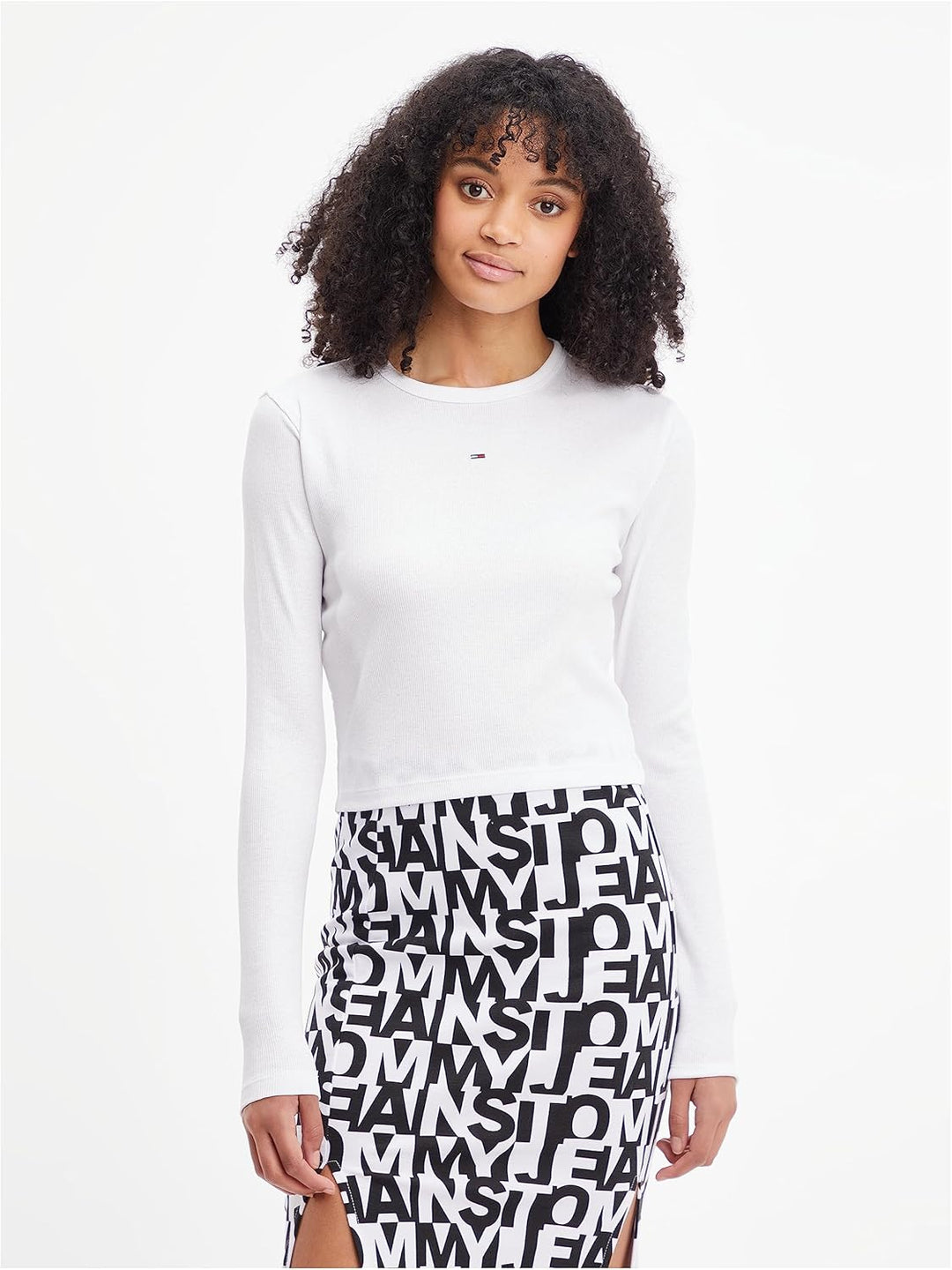 Tommy Jeans Damen Langarm Strickoberteile XS Weiss, XS Weiss