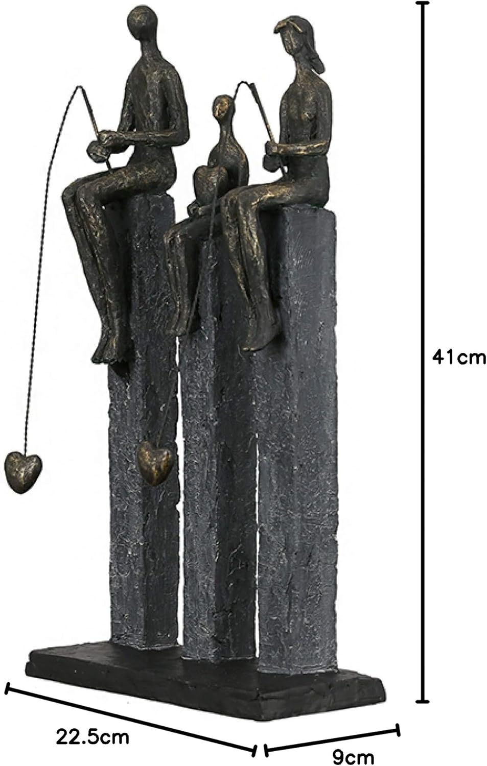 Casablanca - Skulptur, Figur, Dekofigur - Fishing - Poly - bronzefarben - 41x22,5x9cm Höhe 41 cm Ant