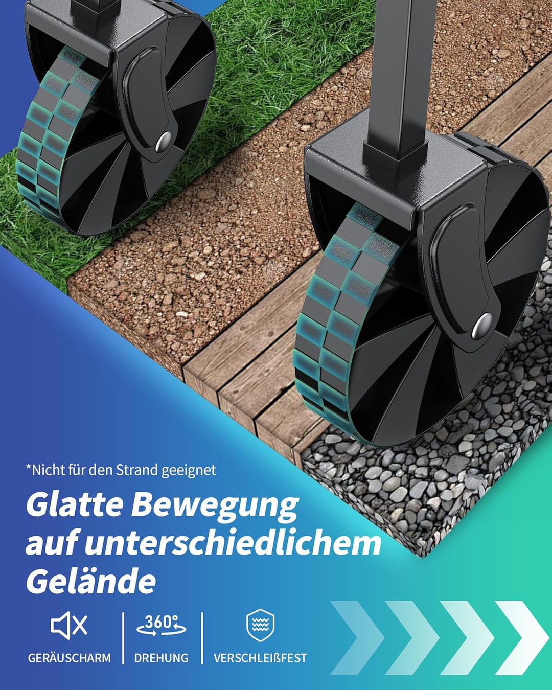 Klein Kitsure Bollerwagen Faltbar – 100L Handwagen mit Hartplastikrädern, Belastbar bis 360 LBS, Tra