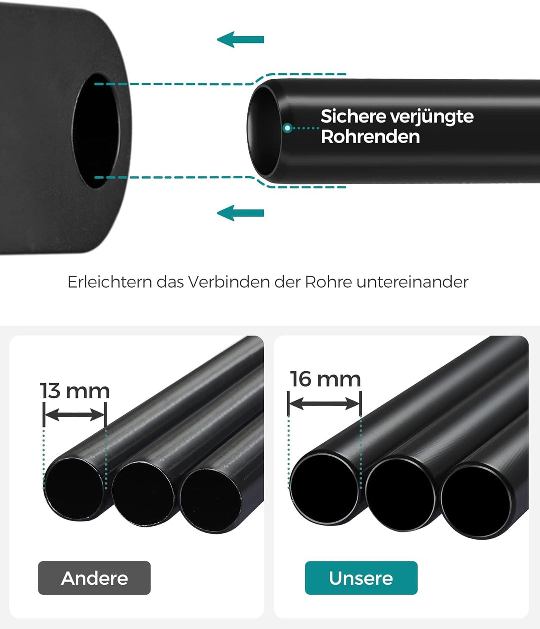 SONGMICS Aufbewahrungsschrank, tragbar, mit Aufhängestange, faltbar, Garderobe, Schlafzimmer, Arbeit