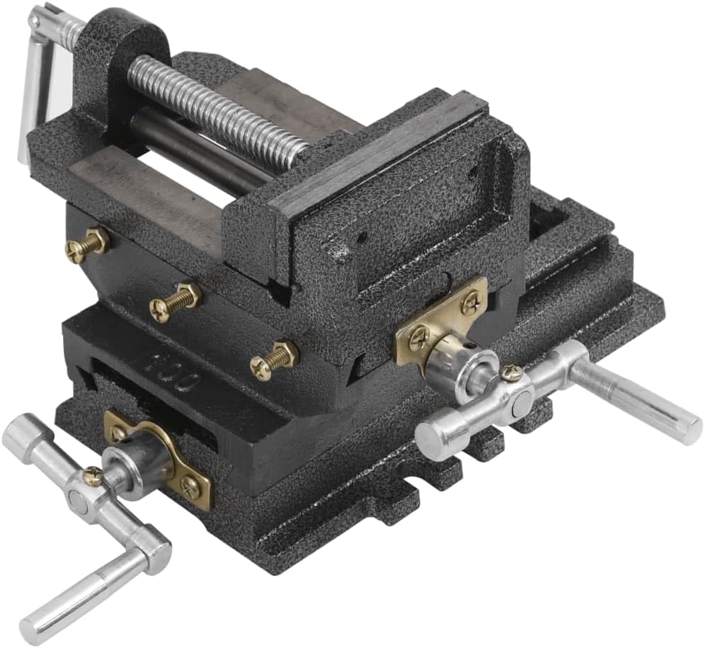 vidaXL Maschinenschraubstock Kreuztisch Schraubstock Handbetrieb 78 mm