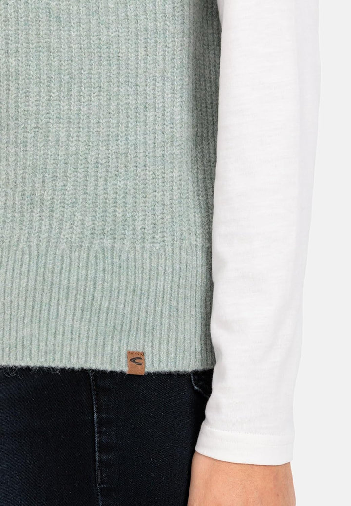 camel active Damen Ärmelloser Troyer aus recyceltem Material L Weiss, L Weiss