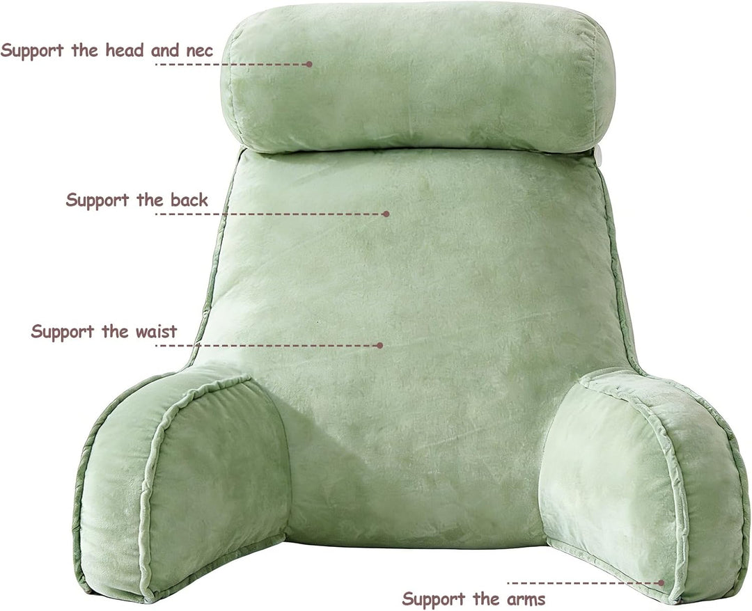 Extra Grosses Lesekissen mit Abnehmbarer Hülle, Ergonomisches Rückenstützkissen für Bett/Sofa, Gefül