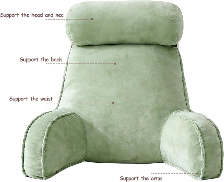 Extra Grosses Lesekissen mit Abnehmbarer Hülle, Ergonomisches Rückenstützkissen für Bett/Sofa, Gefül