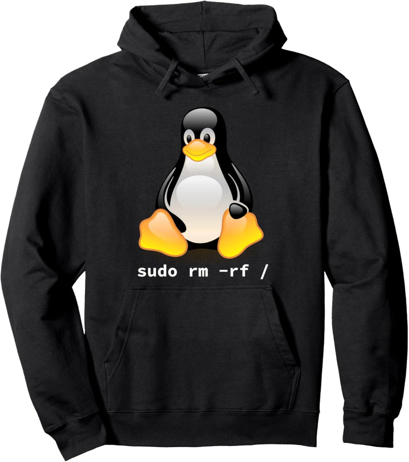 Tux Linux Penguin - Sudo rm -rf / - Informatik Computer Pullover Hoodie