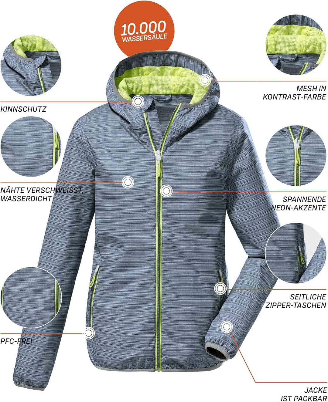 Killtec Damen Kos 3 Wmn Jckt Funktionsjacke/Outdoorjacke mit Kapuze, packbar 36 dunkelblau, 36 dunke