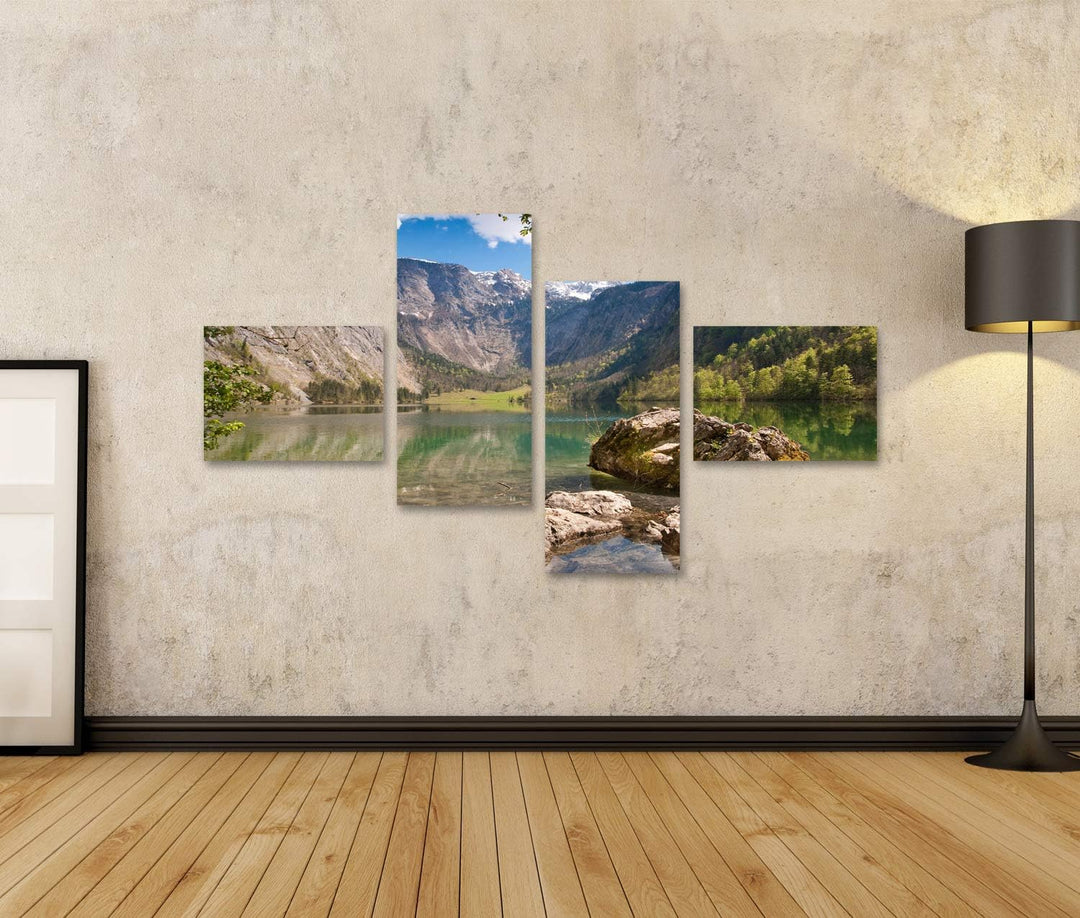 islandburner Bild auf Leinwand Obersee Deutschland Landschaft Bayerisch Berchtesgaden Bilder Wandbil