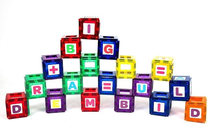 Playmags 80 Stück Magnetic Fliesen Gebäude Set: Bildung Clickins Das Kit enthält 40 Magnetische Fens