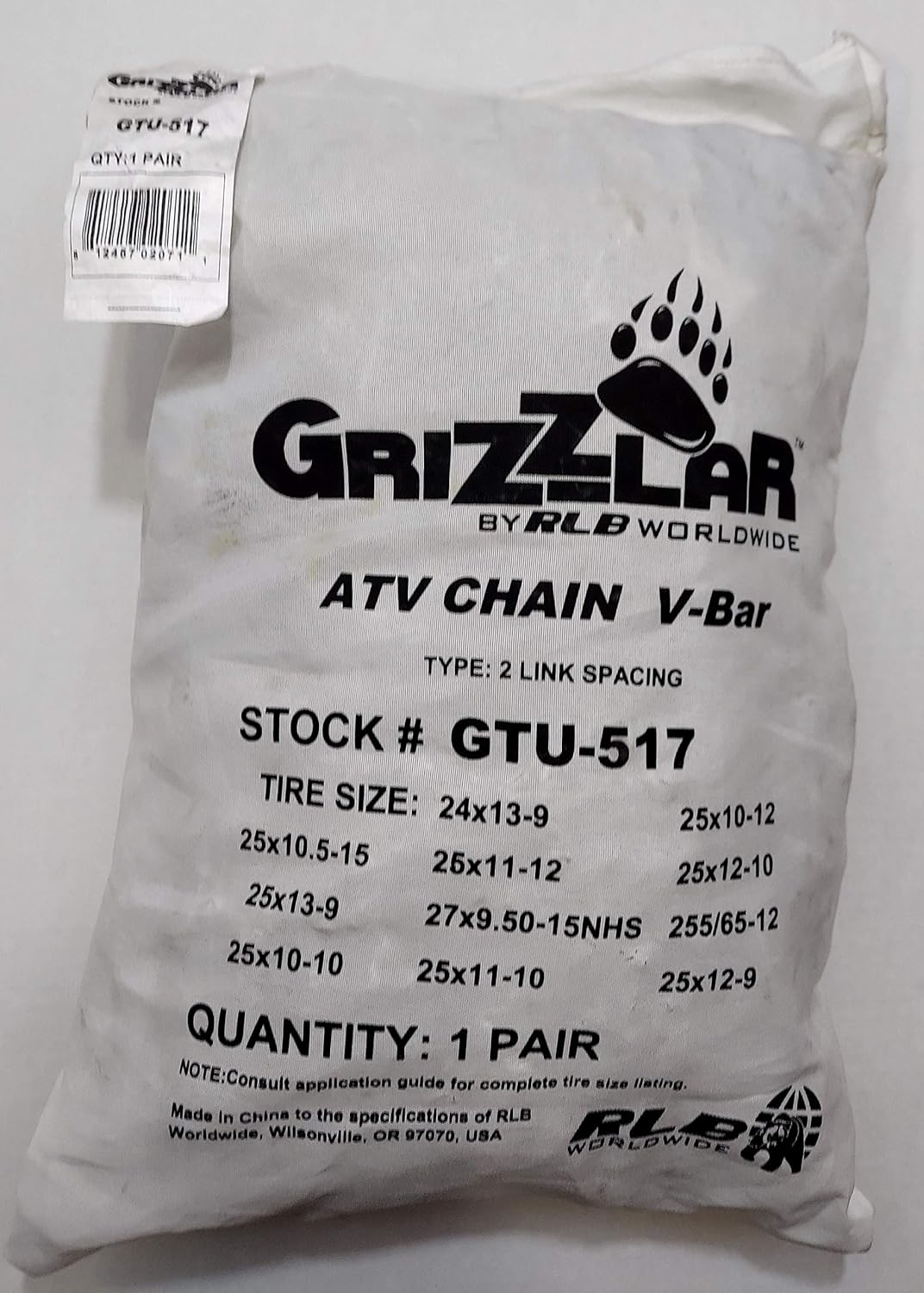 Grizzlar GTU-517 Schneeketten 24x13-9 25x10-10 25x10-12 25x10.5-15 25x11-10 25x11-12 25x12-9 25x12-1