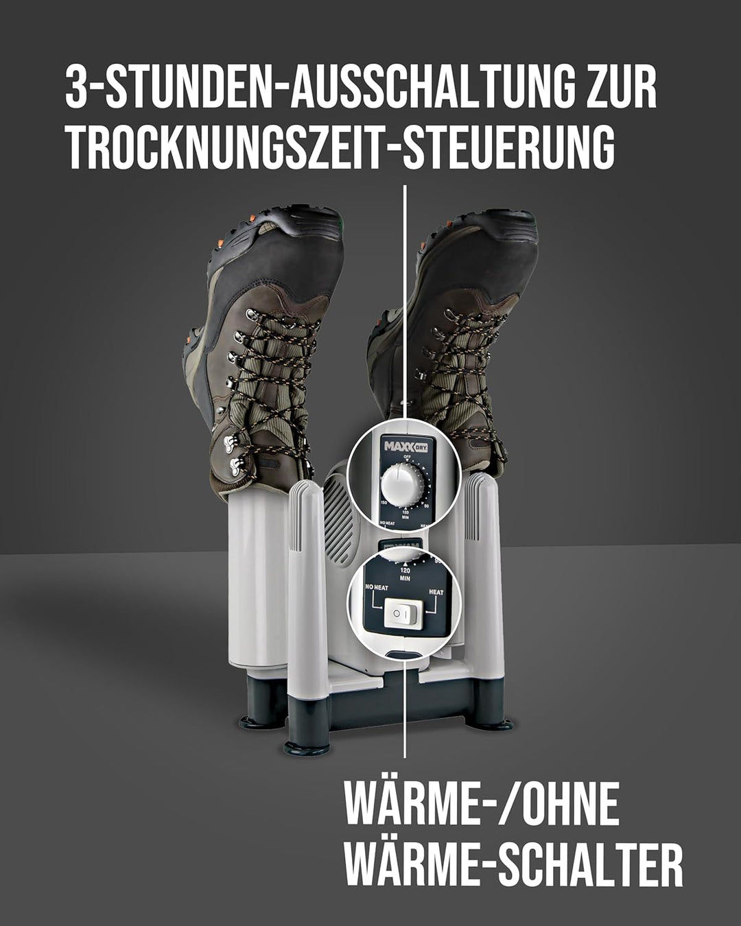MaxxDry 90049 Schuhtrockner & Schuhwärmer, Grey, One Size