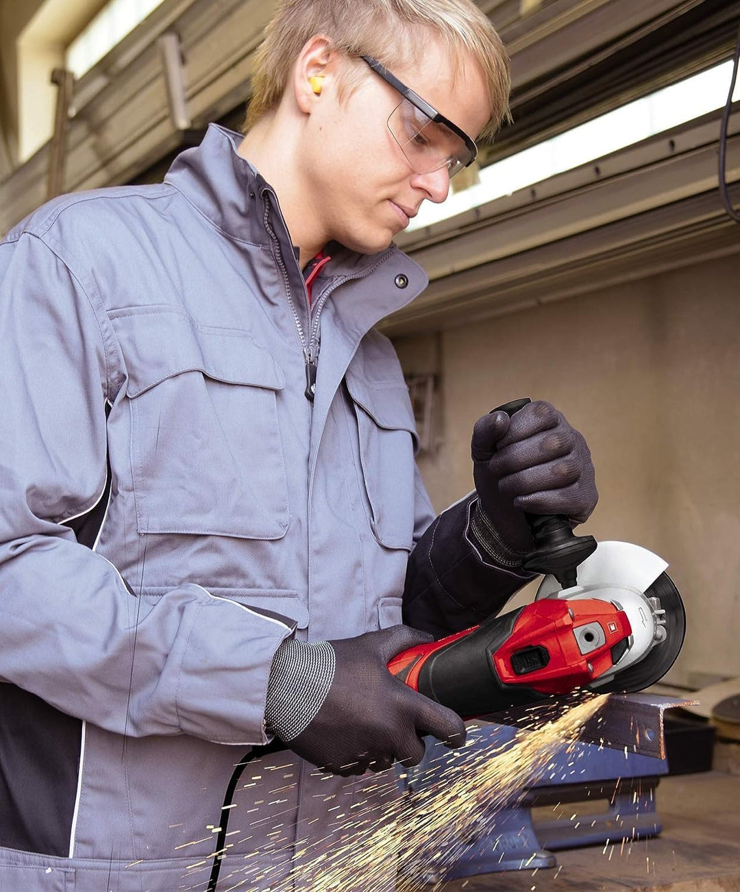 Einhell Winkelschleifer TE-AG 125 CE (1100 W, Scheibe Ø 125 mm, Konstantelektronik, Schutzhaube, Sch