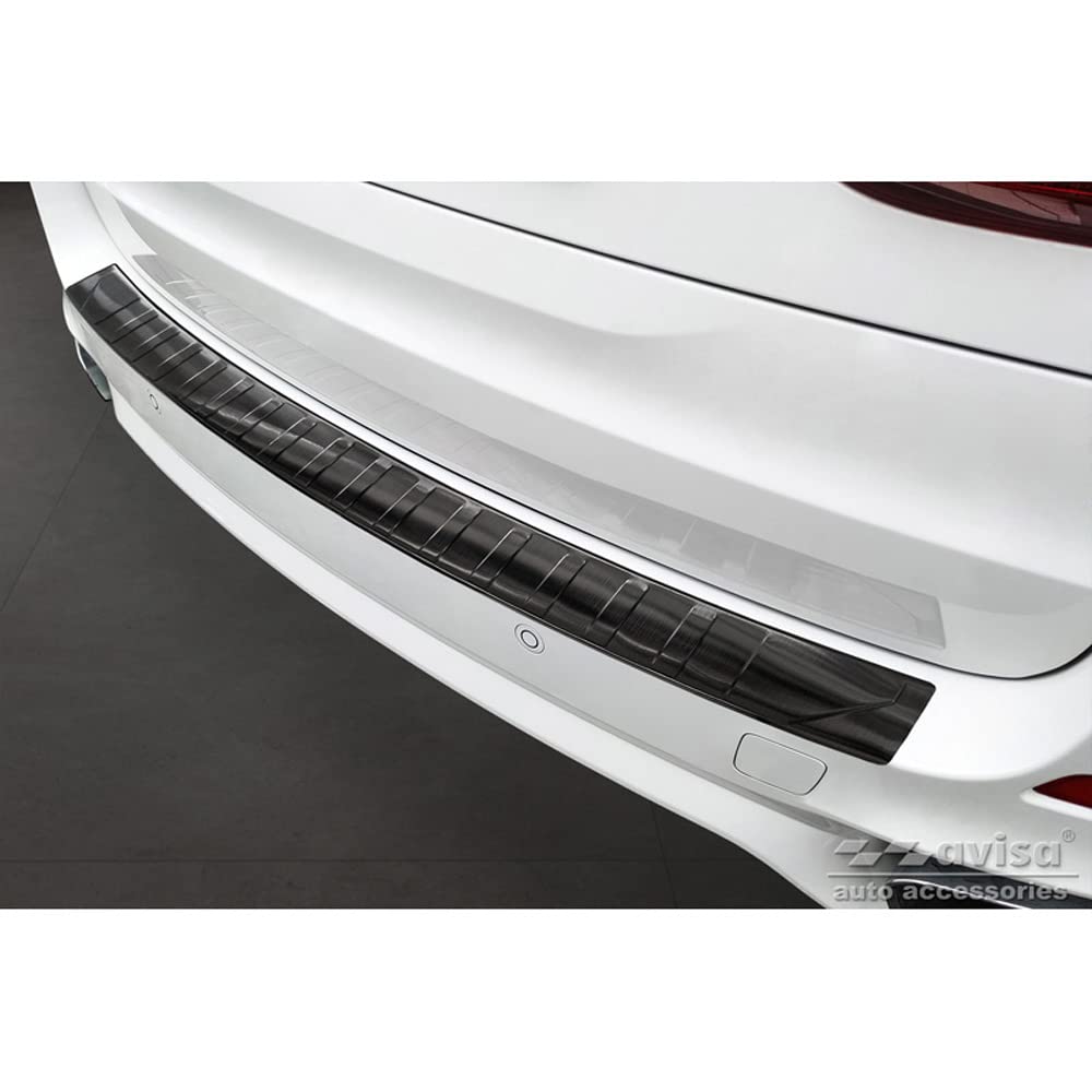 Avisa Schwarz Edelstahl Heckstossstangenschutz kompatibel mit BMW X5 F15 2013-2018 mit M-Paket &