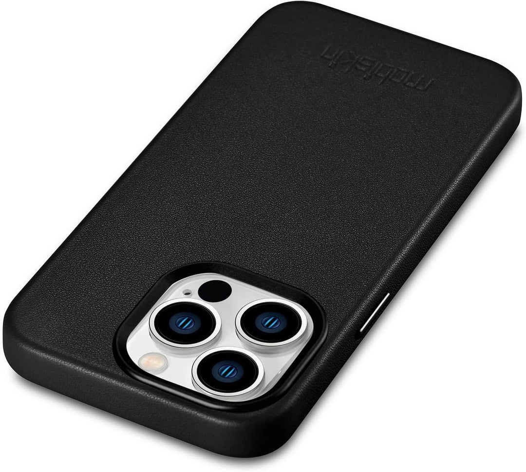Mobiskin Hülle kompatibel mit Apple iPhone 14 PRO (6,1 Zoll), Handyhülle mit echtem Leder, Case, Sch