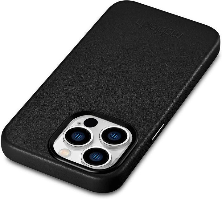 Mobiskin Hülle kompatibel mit Apple iPhone 14 PRO (6,1 Zoll), Handyhülle mit echtem Leder, Case, Sch