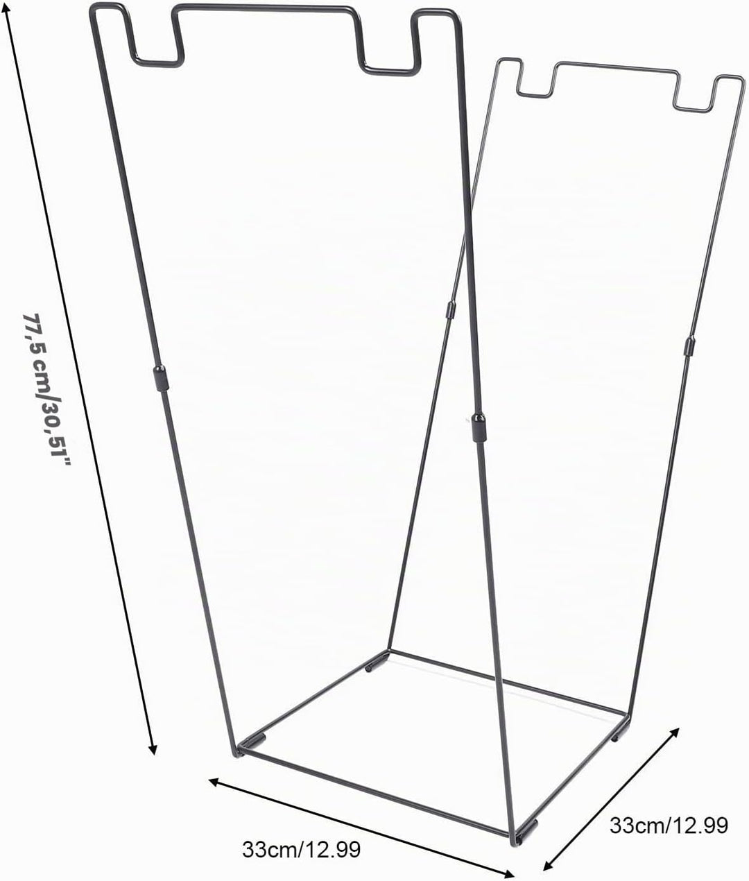 Asixxsix Müllsack-Halter-Ständer, Outdoor-Laubsack-Ständer, Kohlenstoffstahl, Tragbar, 30–45 Gallone