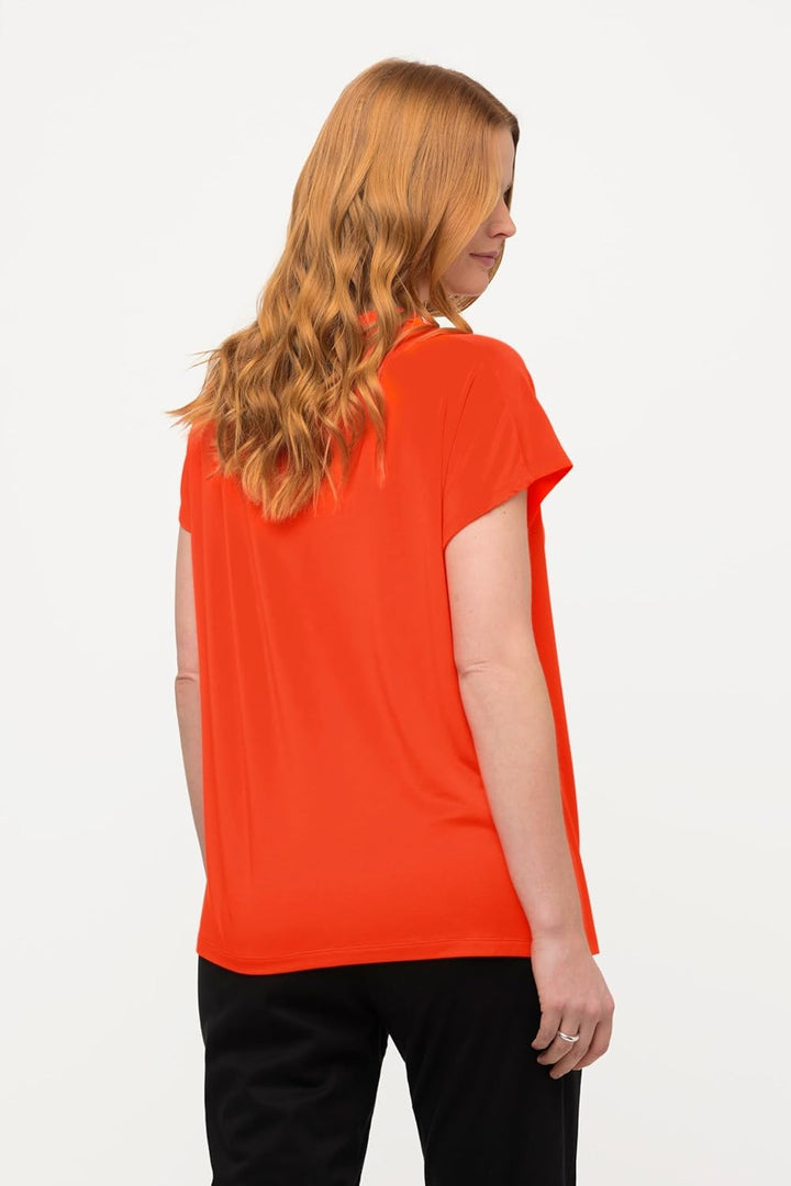 Ulla Popken Damen Wasserfall T-Shirt 42-44 Hellorange, 42-44 Hellorange