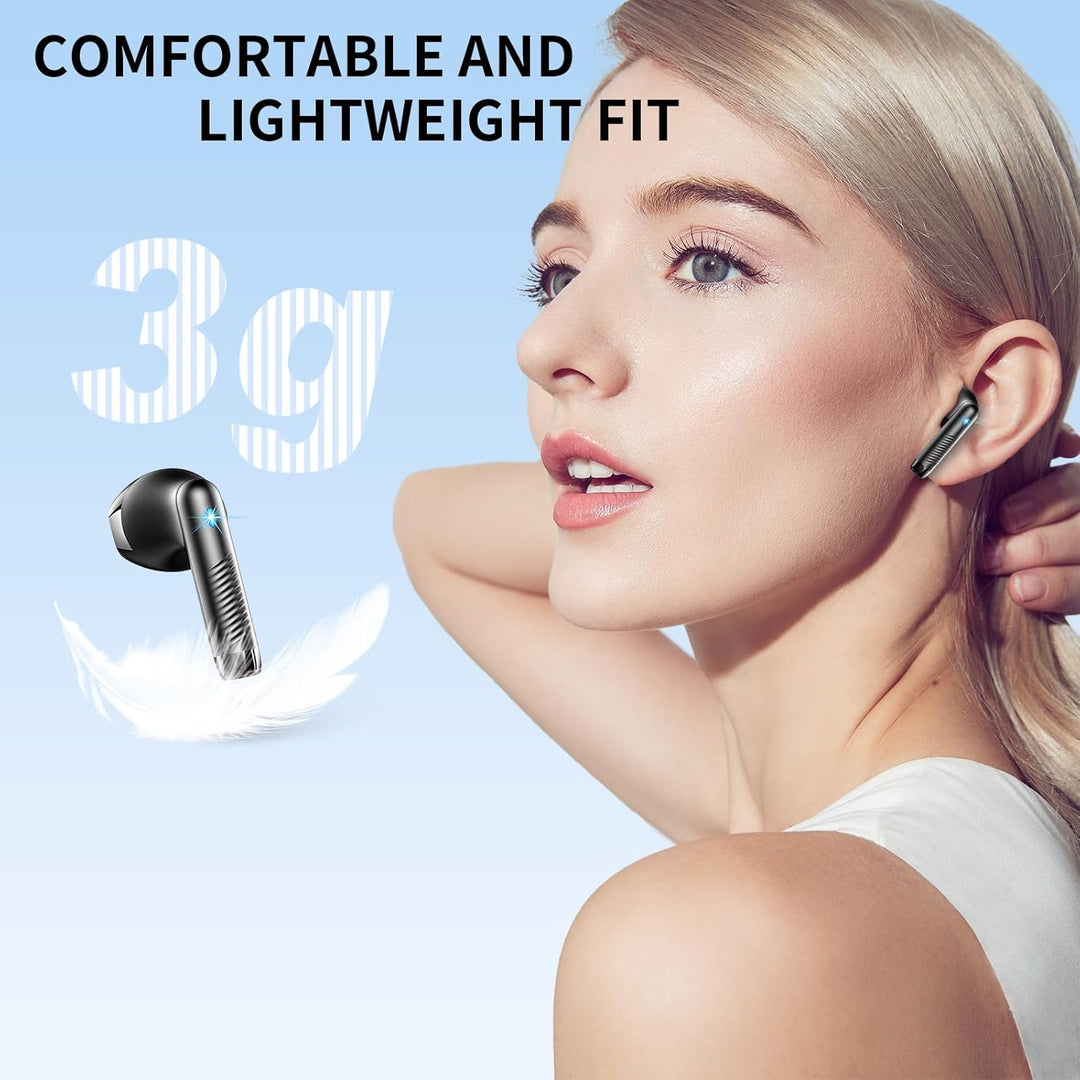 Kopfhörer Kabellos Bluetooth 5.4, Bluetooth Kopfhörer HiFi Stereo mit 4 ENC Noise Cancelling Mic, 40