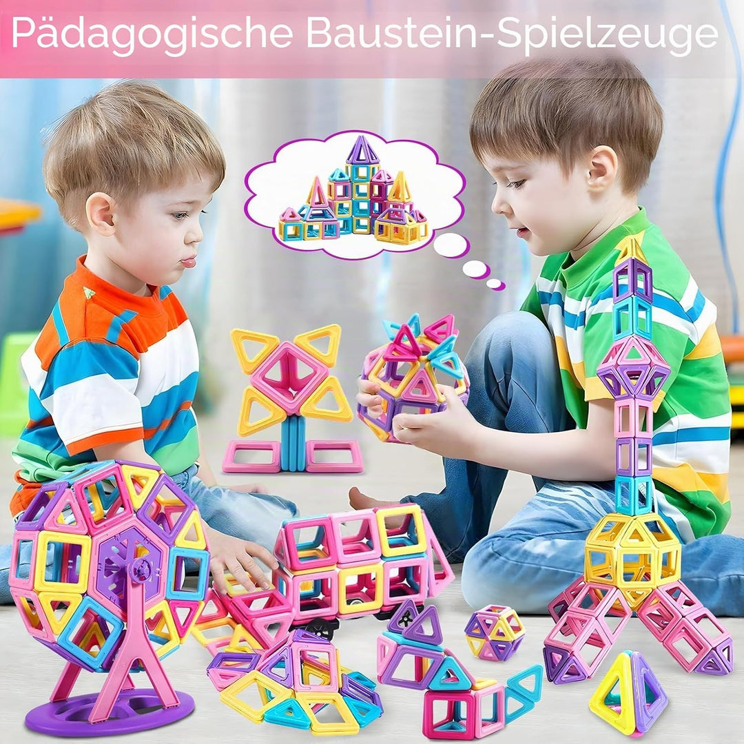 Magnetische Bausteine 60 Teile Magnet Spielzeug Kinder - Magnetspiel Magnetbausteine, Magnetic Build