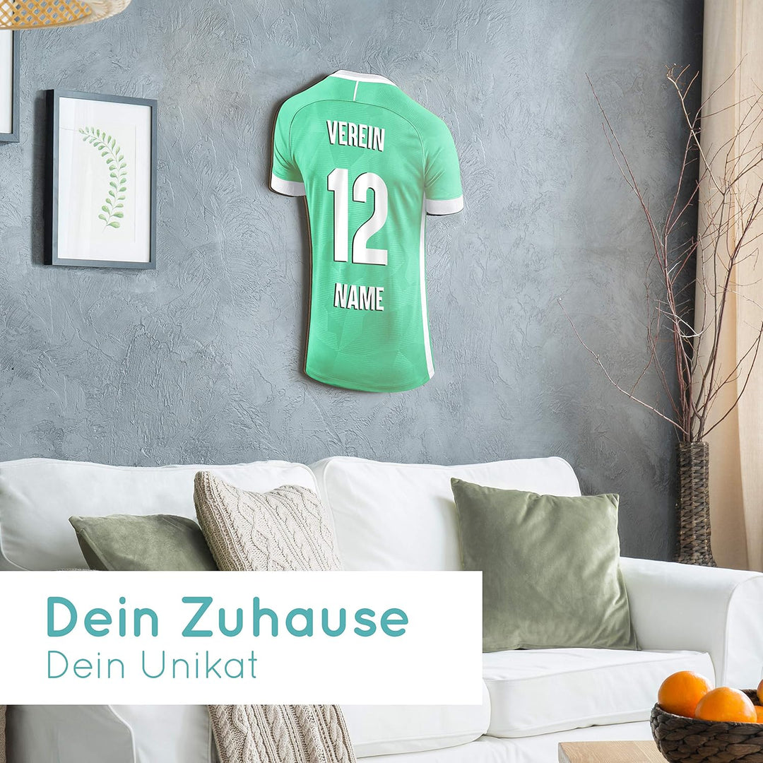 Elbeffekt Trikotlampe für Bremen Fans aus Holz - personalisierbares Geschenk - schenke Dein individu
