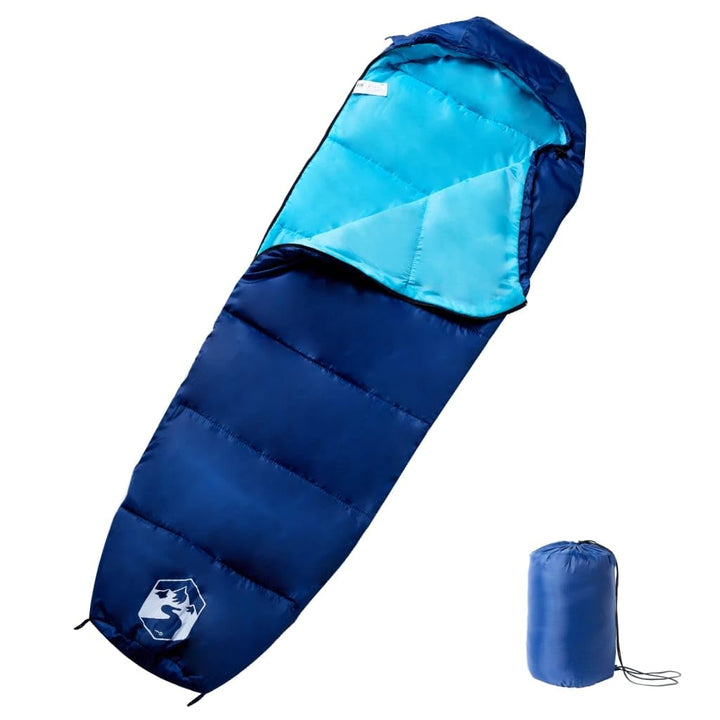 vidaXL Mumienschlafsack für Erwachsene Camping 3 Jahreszeiten Blau, Blau
