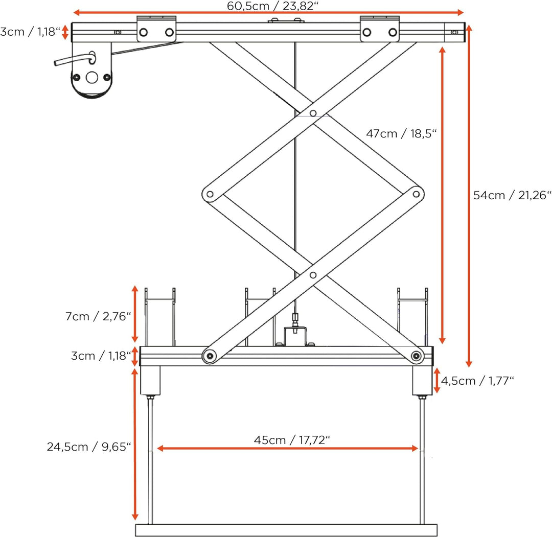 celexon elektrischer Beamer-Deckenlift PL400 HC Plus | Hub max. 54cm ausfahrbar | höhenverstellbare