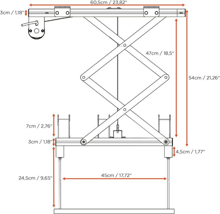 celexon elektrischer Beamer-Deckenlift PL400 HC Plus | Hub max. 54cm ausfahrbar | höhenverstellbare