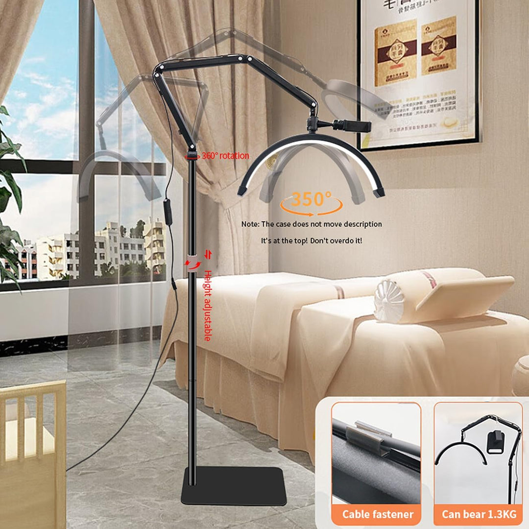 LED Halbmond Beauty Light Farbtemperatur 3000K-6000K Schwenkbar stabile Stand & Telefonhalterung Sch