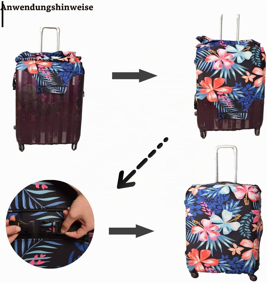 Gepäckabdeckung, GOXUNYUAN waschechter Schutzkoffer-Cover - Reise-elastischer Spandex-Koffer-Protect