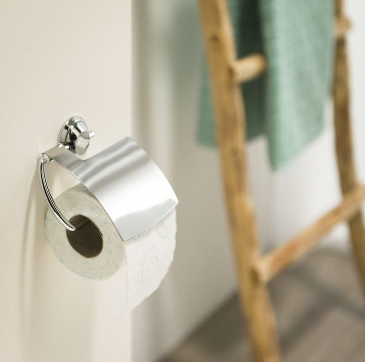 Tiger Toilettenpapierhalter mit Deckel, Metall, verchromt, 3 x 14,5 x 13,6 cm