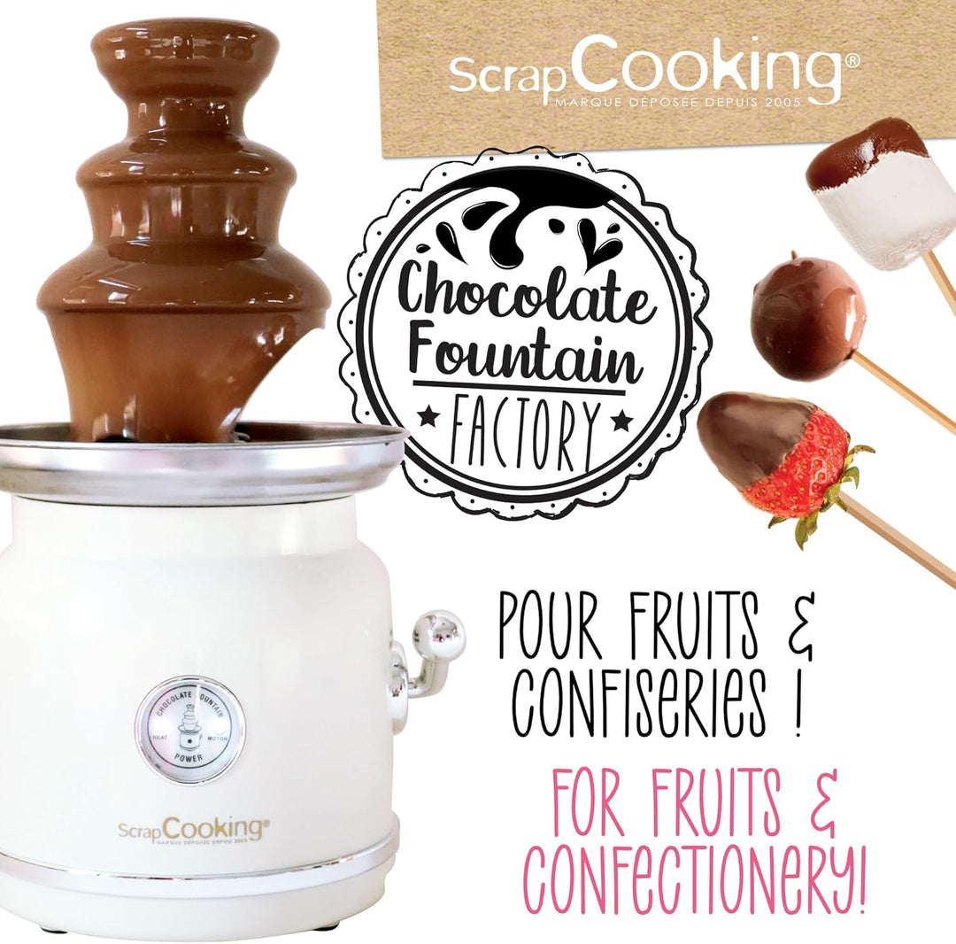 ScrapCooking – Schokoladenbrunnen aus Edelstahl – 3 Etagen & Warmhaltefunktion – Vintage-Design – El