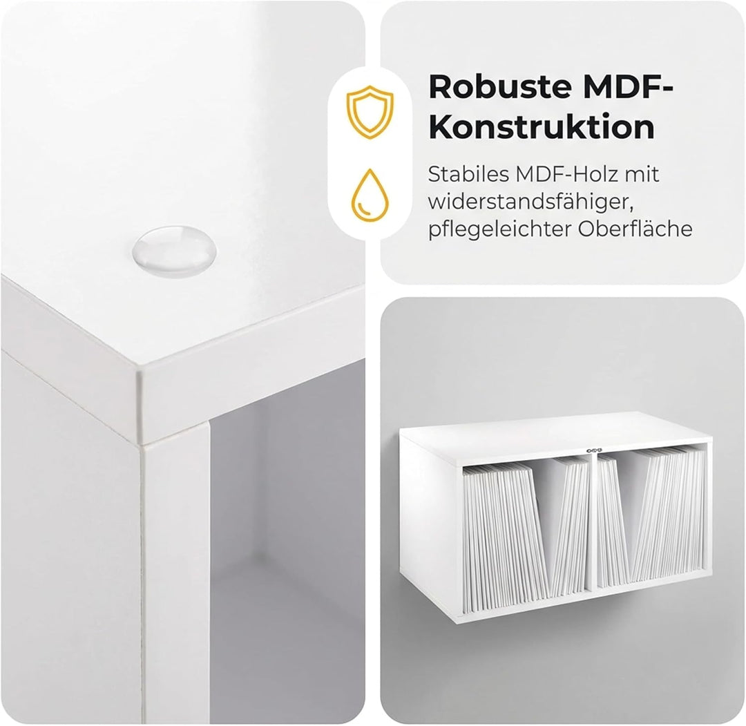 Zomo VS-Box 200 Vinyl Aufbewahrungsbox - 705 x 335 x 370 mm - Weiss - MDF Holz - Regal für Schallpla