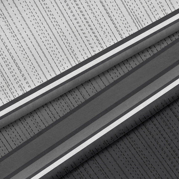 LARAWELL Bettwäsche 135x200 Baumwolle Ganzjahres Bettwäsche-Sets grau schwarz gestreift Premium Grau