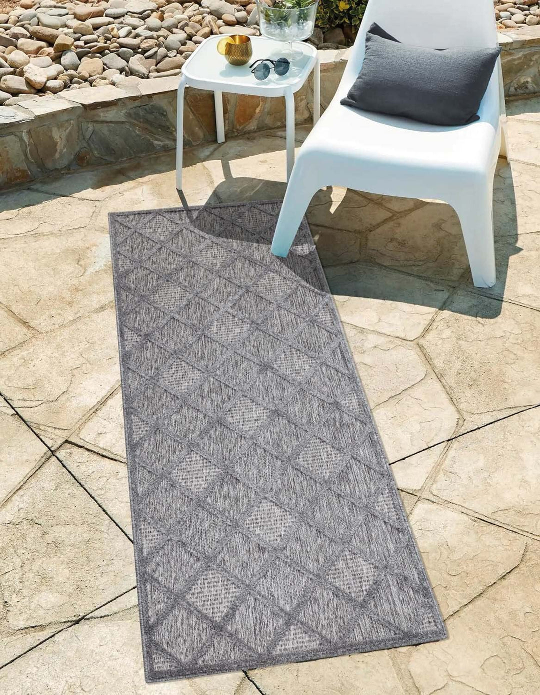 In-& Outdoor Teppich - Läufer 80x250 cm - für Innen-& Aussenbereich - Wetterfest Balkon-Teppich, Ter