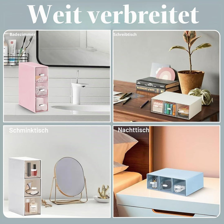 Teebox mit 3 Schubladen Tee Organizer Stapelbar Aufbewahrungsbox für Teebeutel Kaffeepads Teeaufbewa