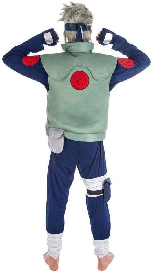 Generique Naruto Kakashi-Kostüm für Herren Lizenz-Verkleidung grün-blau - Blau