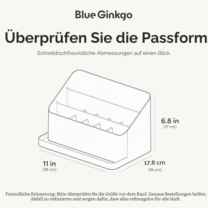 BLUE GINKGO Schreibtisch-Organizer – Aufbewahrung aus Korea für Stifte, Notizen, Briefe und Bürobeda