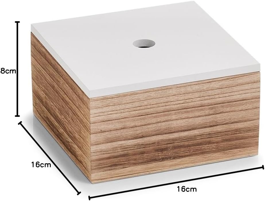 Zeller Aufbewahrungsbox, 3er Set, ca. 16 x 16 x 8 cm; 20 x 20 x 11,2 cm; 24 x 24 x 14 cm, weiss/Natu