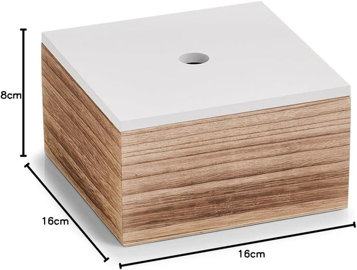 Zeller Aufbewahrungsbox, 3er Set, ca. 16 x 16 x 8 cm; 20 x 20 x 11,2 cm; 24 x 24 x 14 cm, weiss/Natu