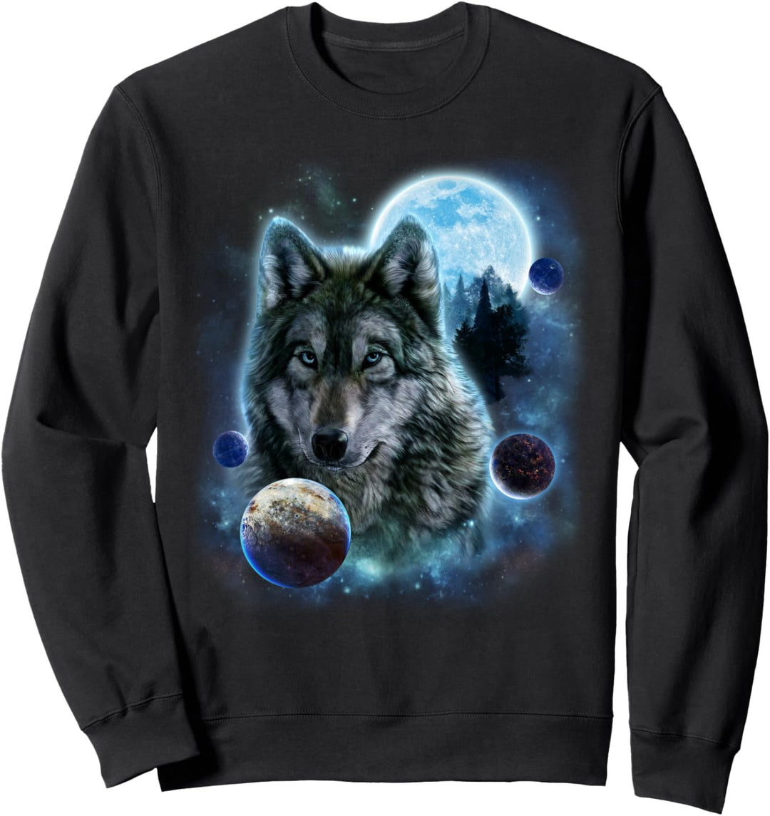 Planeten im Sonnensystem umkreisen den Grauen Wolf Sweatshirt