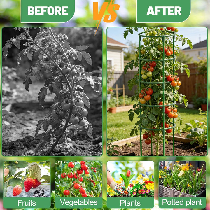 Tomaten Rankhilfe, Bis Zu 85 cm Hohe Rankhilfe Gurken Mit Verstellbarer Höhe, Unbegrenztes Spleissen