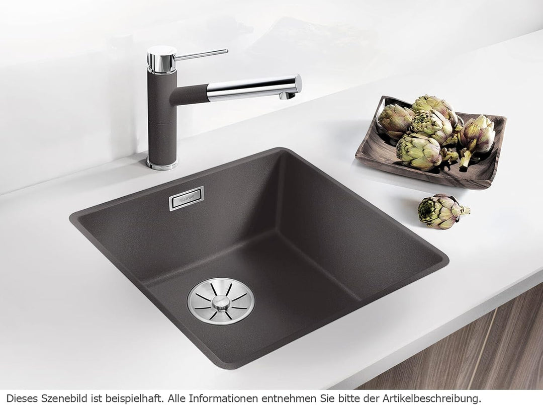 BLANCO SUBLINE 400-F | SILGRANIT schwarz | Einbauart: Flächenbündig | ohne Ablauffernbedienung | 50e
