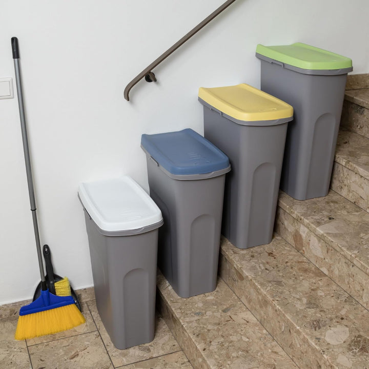 40L Mülleimer weiss, Mülleimer Küche, Mülltonne, Abfalleimer Küche, Trash Bin, Mistkübel, Gelber Sac