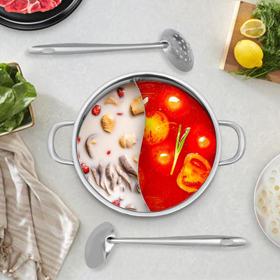 28cm/32cm Shabu Hot Pot Edelstahl Cookware 2 Kammern Mit Glasdeckel Shabu, Dual Sided Für Zwei Versc