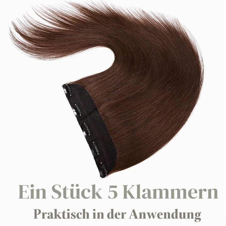 SEGO Haarverlängerungen Clip in Extensions DICKER 7A 100% Echtes menschliches Haar 1 Teilig 5 Clips
