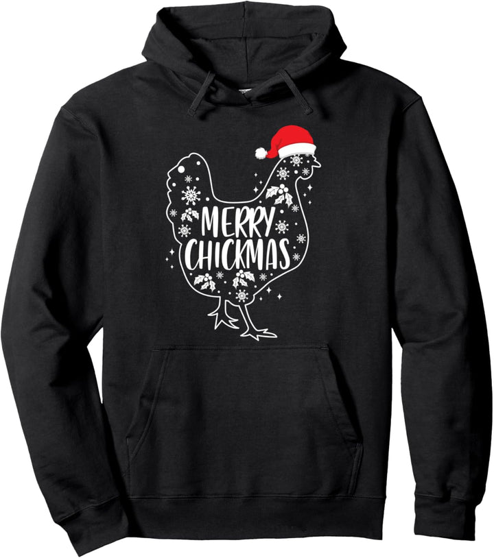 Merry Chickmas Kleidung Urlaub Geschenk Lustiges Weihnachten Huhn Pullover Hoodie