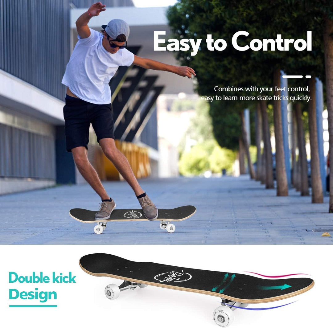 BELEEV Skateboard 31x8 Zoll Komplette Cruiser Skateboard für Kinder Jugendliche Erwachsene, 7-Lagige