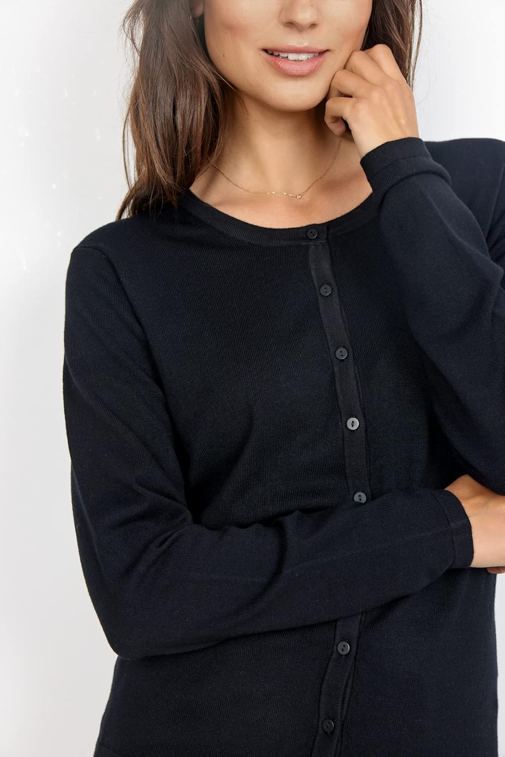 SOYACONCEPT Damen Sc-dollie 446 Classic Knit Cardigan Strickjacke, Schwarz, XS EU